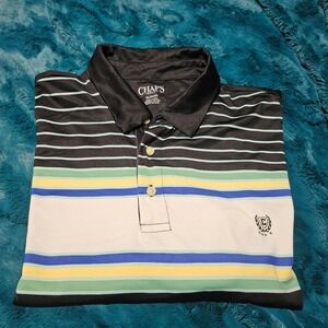 Chaps Golf Polo Shirt Men's XL Striped Short Sleeve‎ Collared Golf Activewear